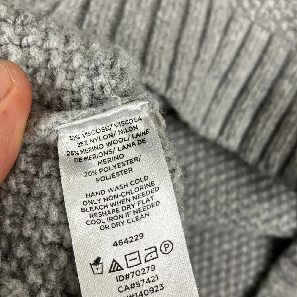 LOFT Sweater Womens M Gray‎ Knit Pullover Textured Long Sleeve Casual Crewneck